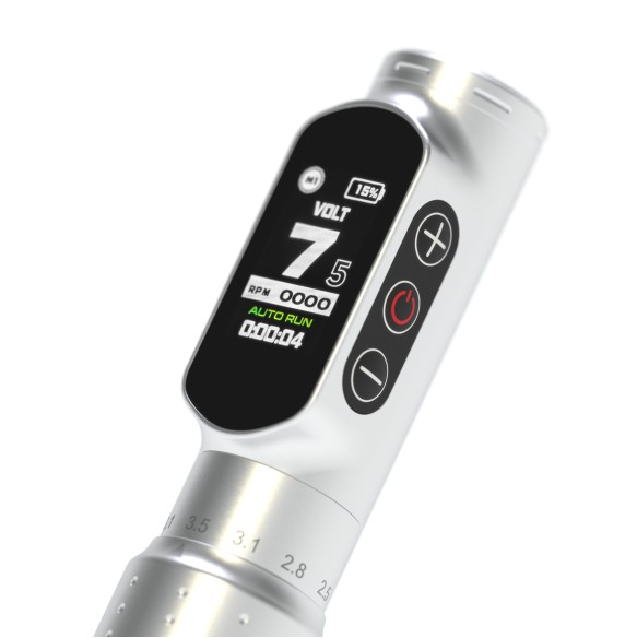 Kwadron MICROMASTER - Corsa Regolabile (2.0 - 3.5 mm) - Dermografo Wireless PMU Pen - Argento