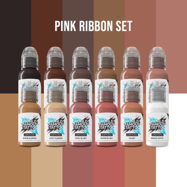 PINK RIBBON Set - World Famous Limitless - 12 × 30 ml - Colori Tattoo REACH 2
