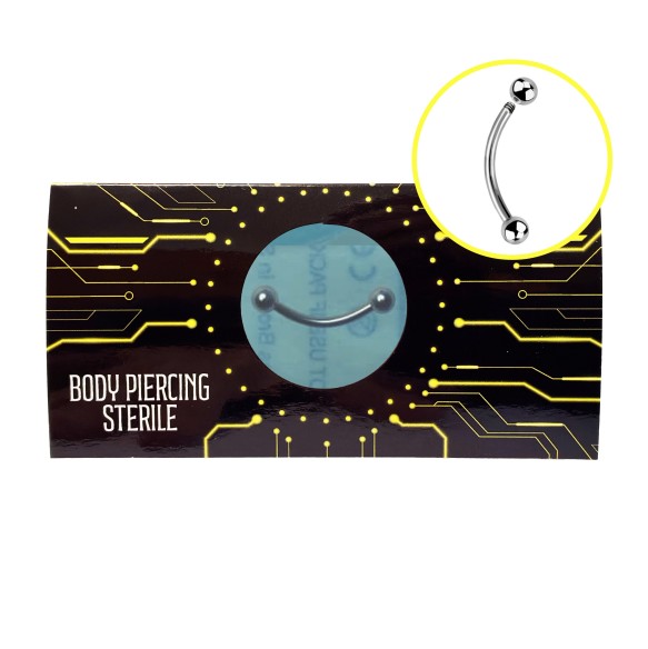 Banana Sopracciglio STERILE in Acciaio Inox 316L con Palline