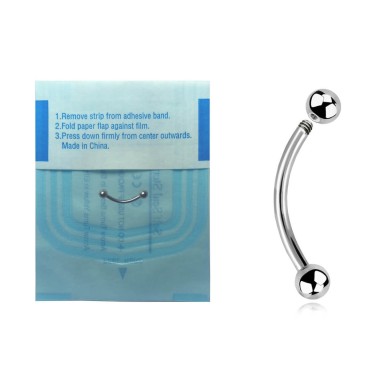 Banana Sopracciglio STERILE in Acciaio Inox 316L con Palline 2