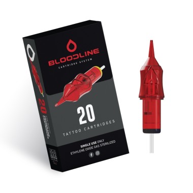 07 RL (Round Liner) Long Taper - Cartucce Aghi Tattoo BodySupply Bloodline - 20 pz