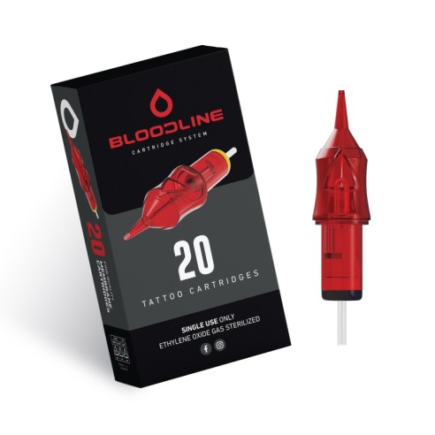 07 RL (Round Liner) Long Taper - Cartucce Aghi Tattoo BodySupply Bloodline - 20 pz