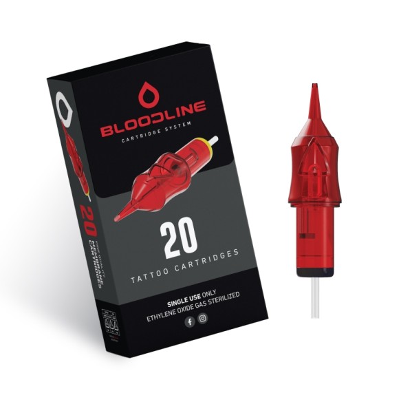 11 RL (Round Liner) Long Taper - Cartucce Aghi Tattoo BodySupply Bloodline - 20 pz