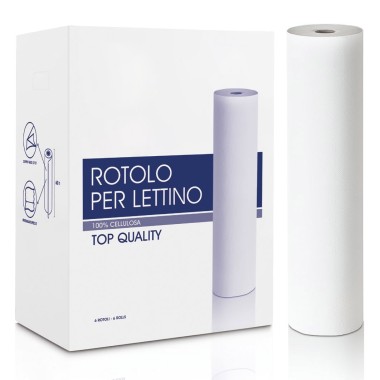 6 Rotoli di Carta BIANCHISSIMA in Pura Cellulosa per Lettino Doppio Velo - 60 cm