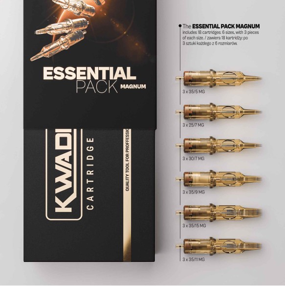 Kwadron Cartridge System Magnum Essential Pack - Cartucce Aghi Tattoo - 18 pz