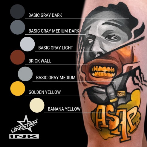 Basic Gray Medium - UNISTAR INK - 30 ml - Colore Tattoo REACH