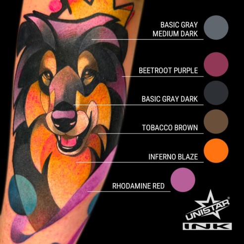 Basic Gray Medium Dark - UNISTAR INK - 30 ml - Colore Tattoo REACH