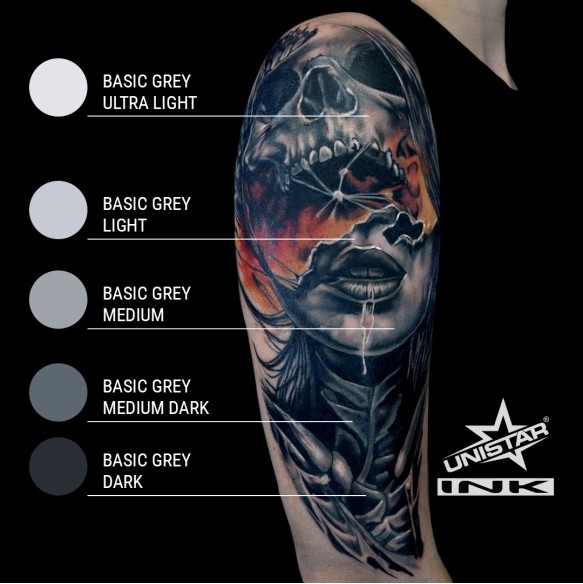 Basic Gray Ultra Light - UNISTAR INK - 30 ml - Colore Tattoo REACH