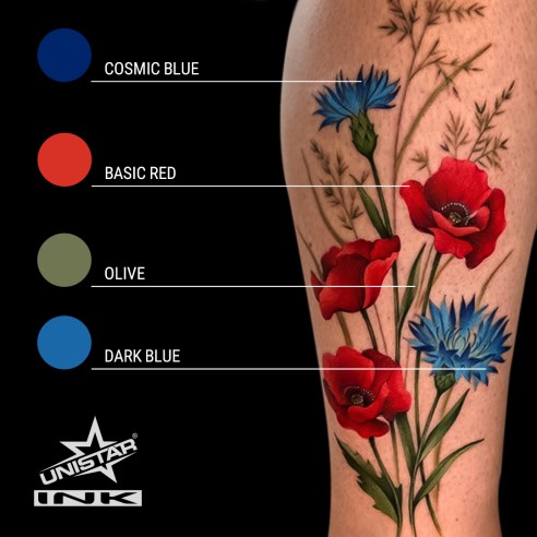 Basic Red - UNISTAR INK - 30 ml - Colore Tattoo REACH