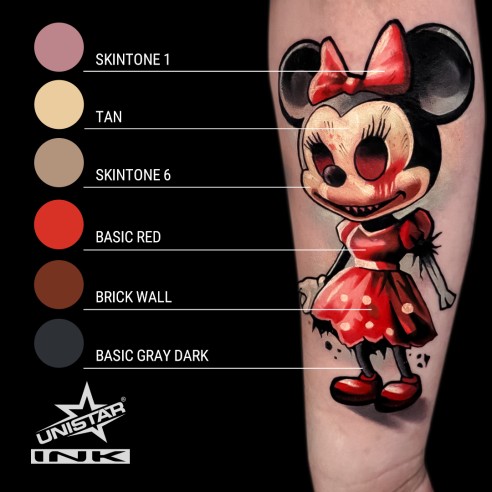 Basic Red - UNISTAR INK - 30 ml - Colore Tattoo REACH