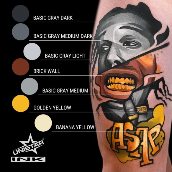 Golden Yellow - UNISTAR INK - 30 ml - Colore Tattoo REACH